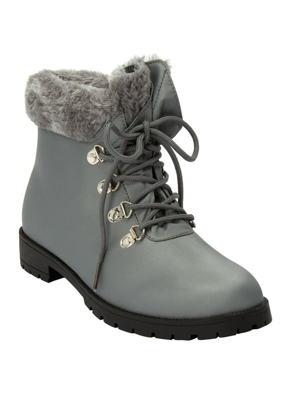 Comfortview Wide Width Vylon Hiker Bootie Water-Resistant Women's Winter Boots - 12    M, Grey Gray
