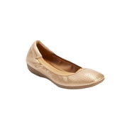 Kenneth Cole Reaction Women's Ellie Ballet Flat - Chocolate Micro, Size 8, Comfort Insole & Bow Detail