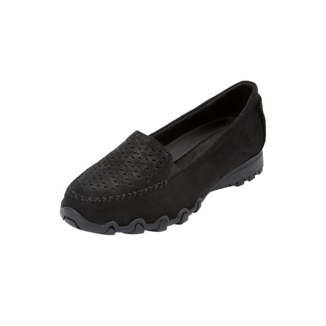 Comfortview Women's Wide Width The Jancis Slip On Flat Shoes