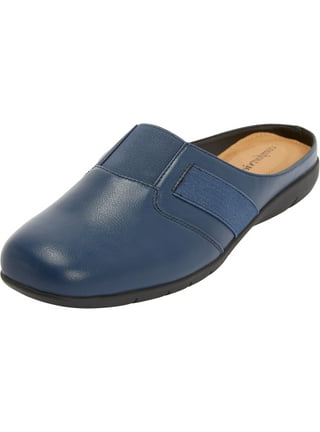 Navy blue women's mule shoes best sale