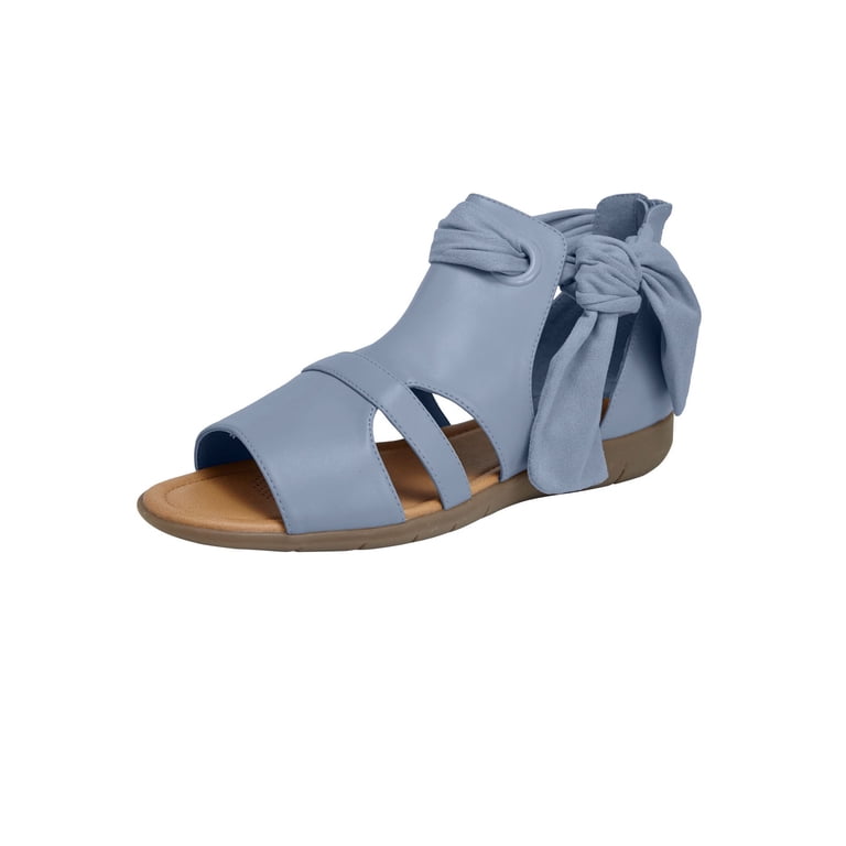 Comfortview Women's Wide Width Annika Shootie – Gladiator-Inspired Ankle Boot With Back Zip & Adjustable Tie