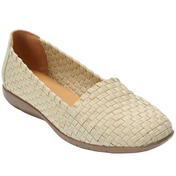 Comfortview Women's The Bethany Stretch Woven Slip On Flat