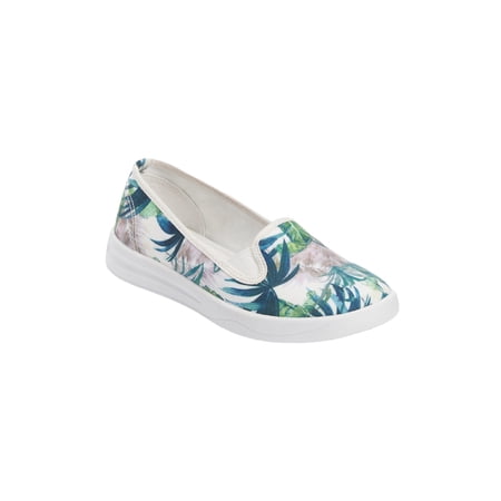 Comfortview Women's The Dottie Cotton Canvas Slip On Sneaker