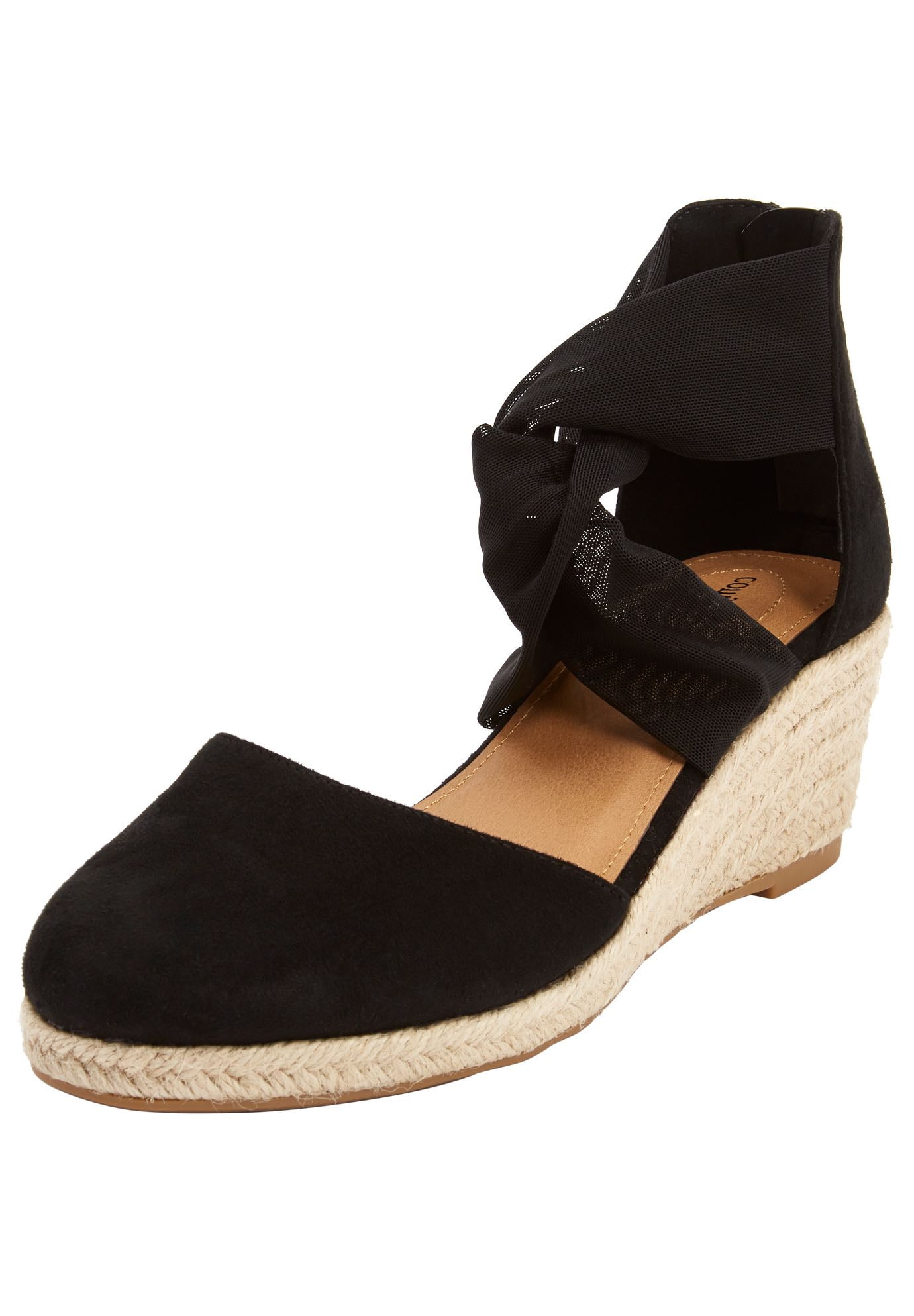 Comfortview Women's Sabine Espadrille Wedge - Wide Width Available With Back Zipper