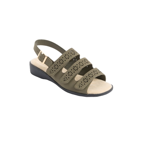 Comfortview Women's The Sutton Suede-Like Adjustable Sandal