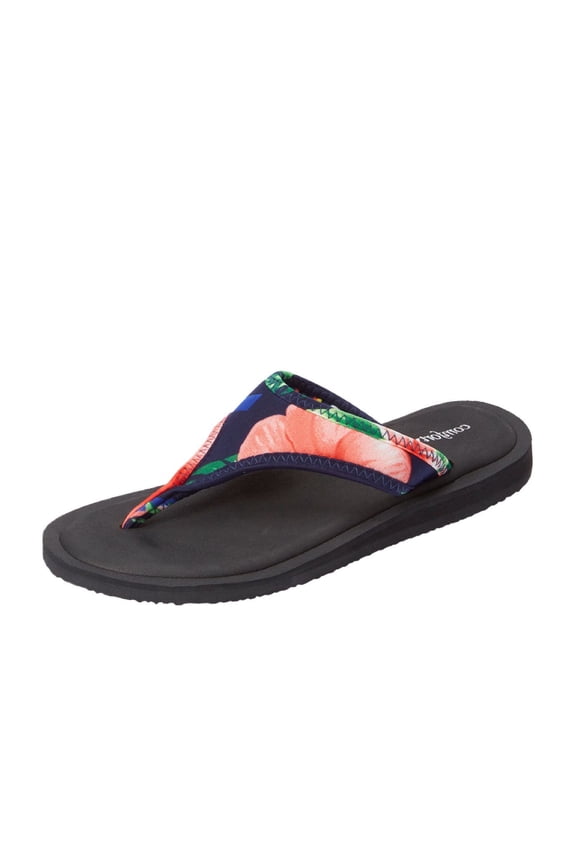 Women's The Sylvia Stretch Fabric Soft Footbed Thong Slip On Sandal