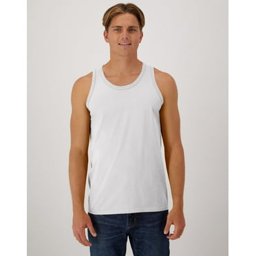 Hanes Unisex Garment Dyed Cotton Tank White XL