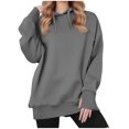 thumbnail image 1 of Comfrt Hoodie, Comdrip Womens Women's Oversized Sweatshirt Casual Long Sleeve Button Neck Pullover Tops Outfits Sweater Cute Hoodies Grey XL, 1 of 10