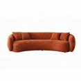 thumbnail image 1 of Comfy 5-Seater Boucle Curved Sofa | Modern Half Moon Design | Orange, 1 of 9