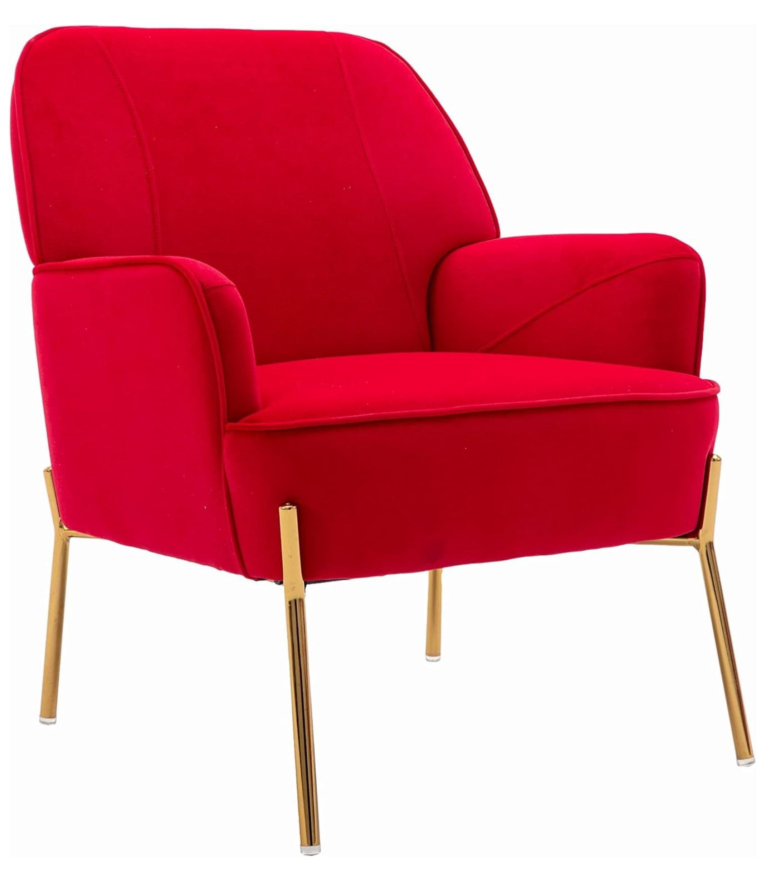 Comfy Accent Chair with Glam Metal Legs for Dining Room Bedroom Living
