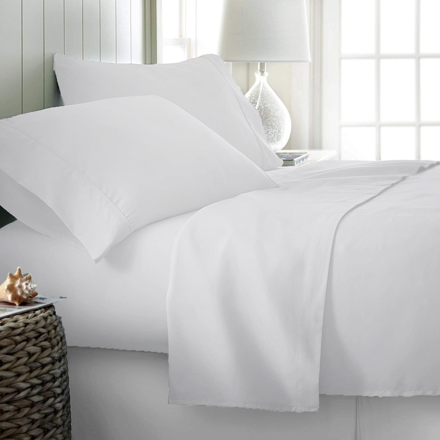 White Queen Bamboo Microfiber 4-Piece Sheet Set