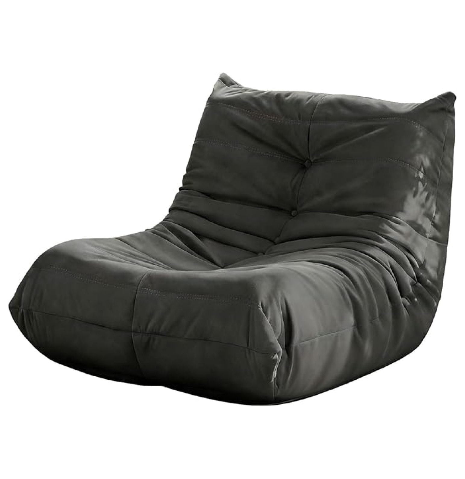 Comfy Bean Bag Chair for Adults, Modern Togo Chair, Lazy Memory Foam Couch for Office, Gaming & Living Room — Gray
