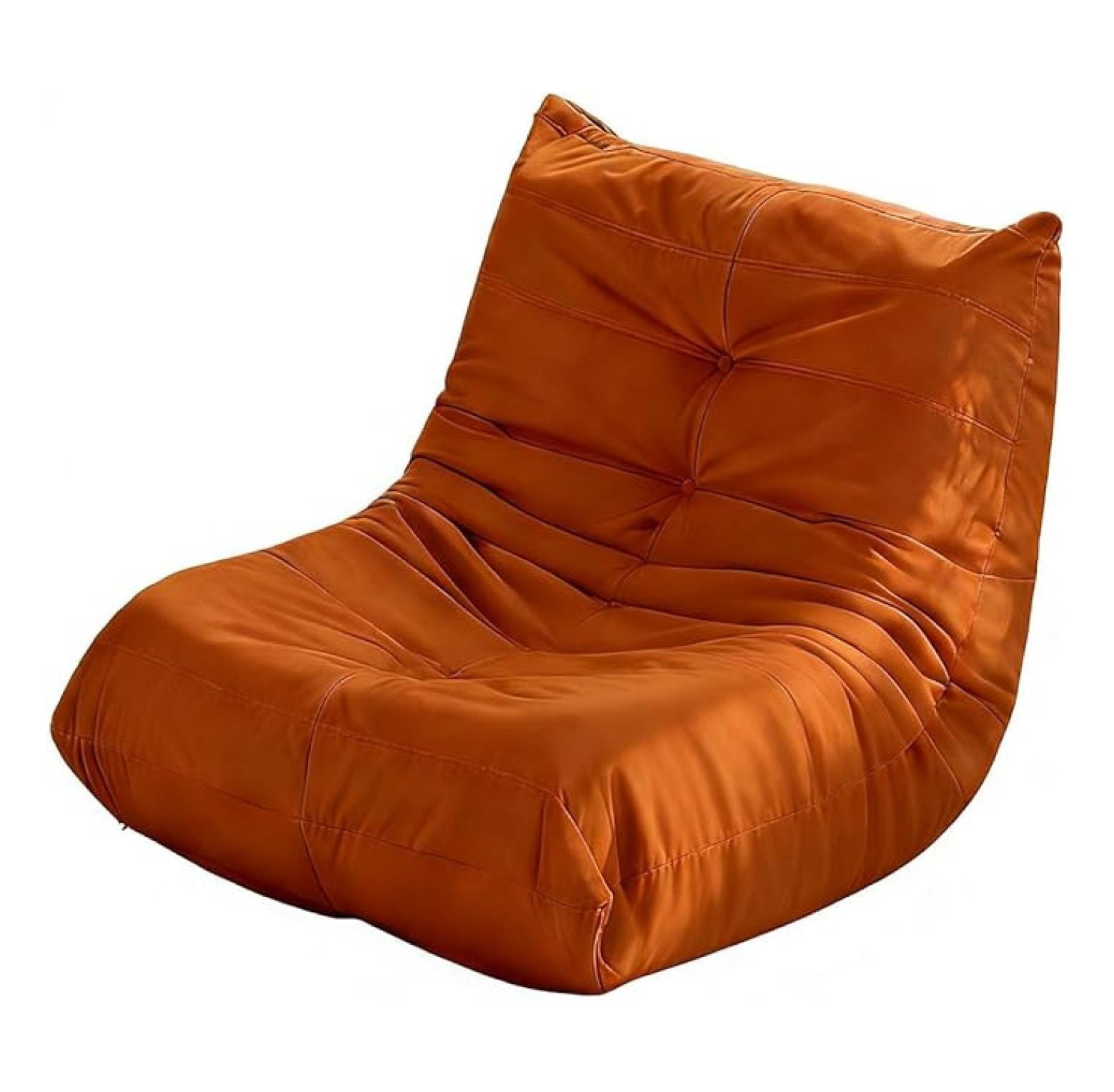 Comfy Bean Bag Chair for Adults, Modern Togo Chair, Lazy Memory Foam Couch for Office, Gaming & Living Room — Orange