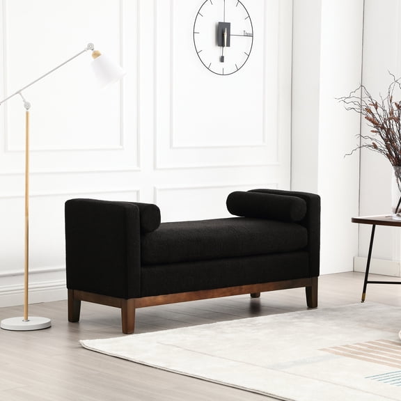 Comfy Bench with Bolster | Suitable for End of Bed and Living Room | Sturdy Frame and Breathable Fabric | Overcomes Problem of Low - Quality Indoor Seating