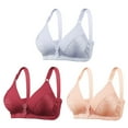 thumbnail image 1 of Comfy Bra Women Back-Smoothing Bra Feature V-Neck Longline Bra Style W-331 Gray 38, 1 of 7