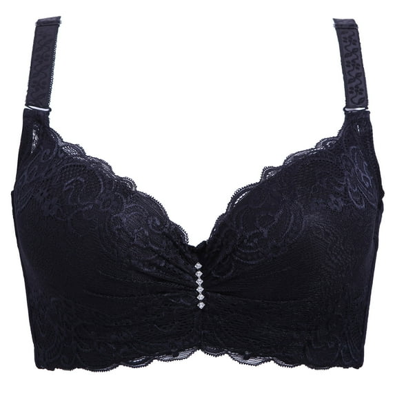 Comfy Bra Women Seamless Bra Feature V-Neck Push-up Bra Style W-1657 Black S