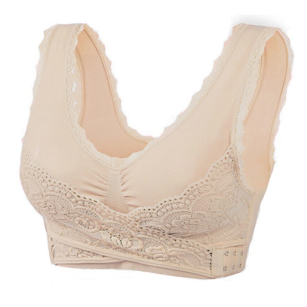 Comfy Bra Womens Brassiere Cross Front Side Buckle Lace Wirefree
