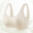 thumbnail image 1 of Comfy Bras for Women Front Closure Seamless Bras for Women Soft Wireless Support Bra Comfortable No Underwire Full Cover Pull on Push up Underwear Bralette Khaki L, 1 of 7