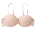 thumbnail image 1 of Comfy Bras for Women Large Bust Front Closure Womens Push up Strapless Bra with Detachable Strap Lace Gathered Bralette Breathable V Neck Underwear Bras Beige XL, 1 of 5