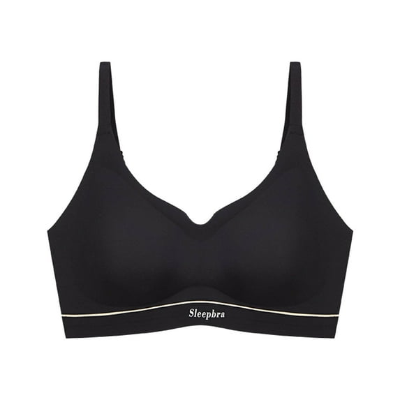 Comfy Bras Women Tops Bra Wire-Free Underwears Base Vest Style Sports Lingerie V-Neck Padded Bra Feature Hook and Eye Closure Longline Bra Style Y-260 , Black M