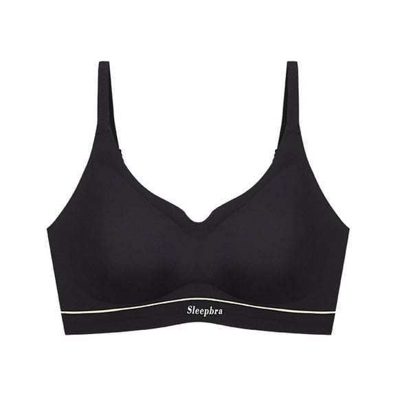 Comfy Bras Women Tops Bra Wire-Free Underwears Base Vest Style Sports Lingerie V-Neck Padded Bra Feature Hook and Eye Closure Longline Bra Style Y-260 , Black M