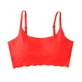 thumbnail image 1 of Comfy Bras for Women, Audhol Sports Bra Ice Elastic Gathering Fashionable Underwear without Ring Vest Seamless Bra Red XL, 1 of 5