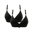 thumbnail image 1 of Comfy Bras for Women Padded Bra Feature V-Neck Soft Bra Style W-501 Black L, 1 of 7
