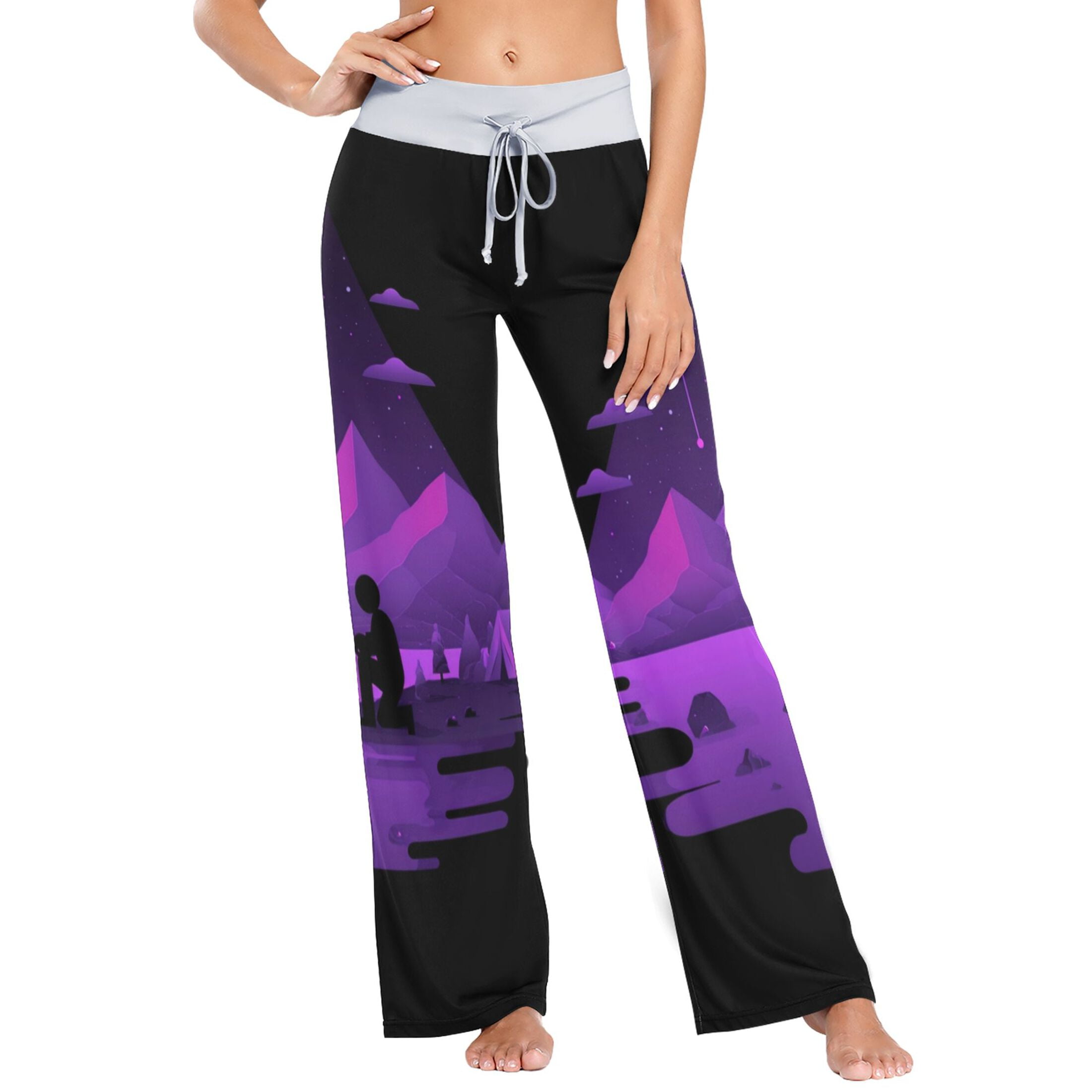 Comfy Casual Women #39 s Pajama Floral Print Wide Leg Pants A Person Comfy Casual Women #39 s Pajama Floral Print Wide Leg Pants A Person