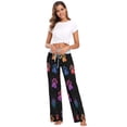 thumbnail image 1 of Comfy Casual Women's Pajama Pants Print Wide Leg Colorful Paw Print Pattern With A Galaxy Design, 1 of 6