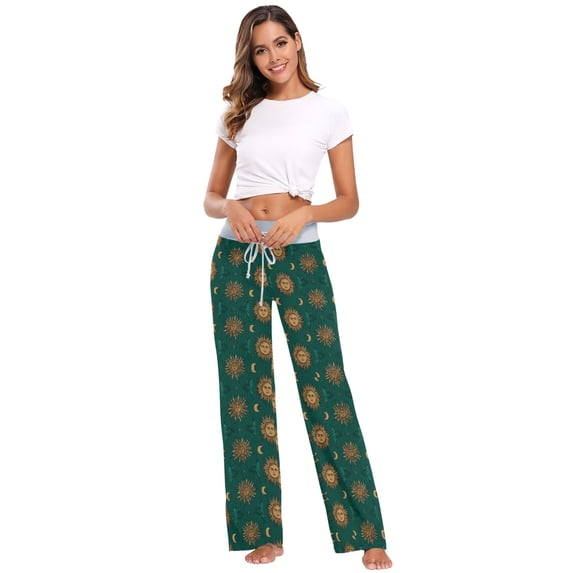 Comfy Casual Women's Pajama Pants Print Wide Leg Sun & Moon