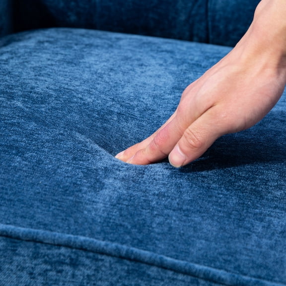 Comfy Chair Blue, Thick Sponge Padding, Retro Style, Versatile Usage Accent With Blue Upholstery, Thick, Adjustable, Comfort