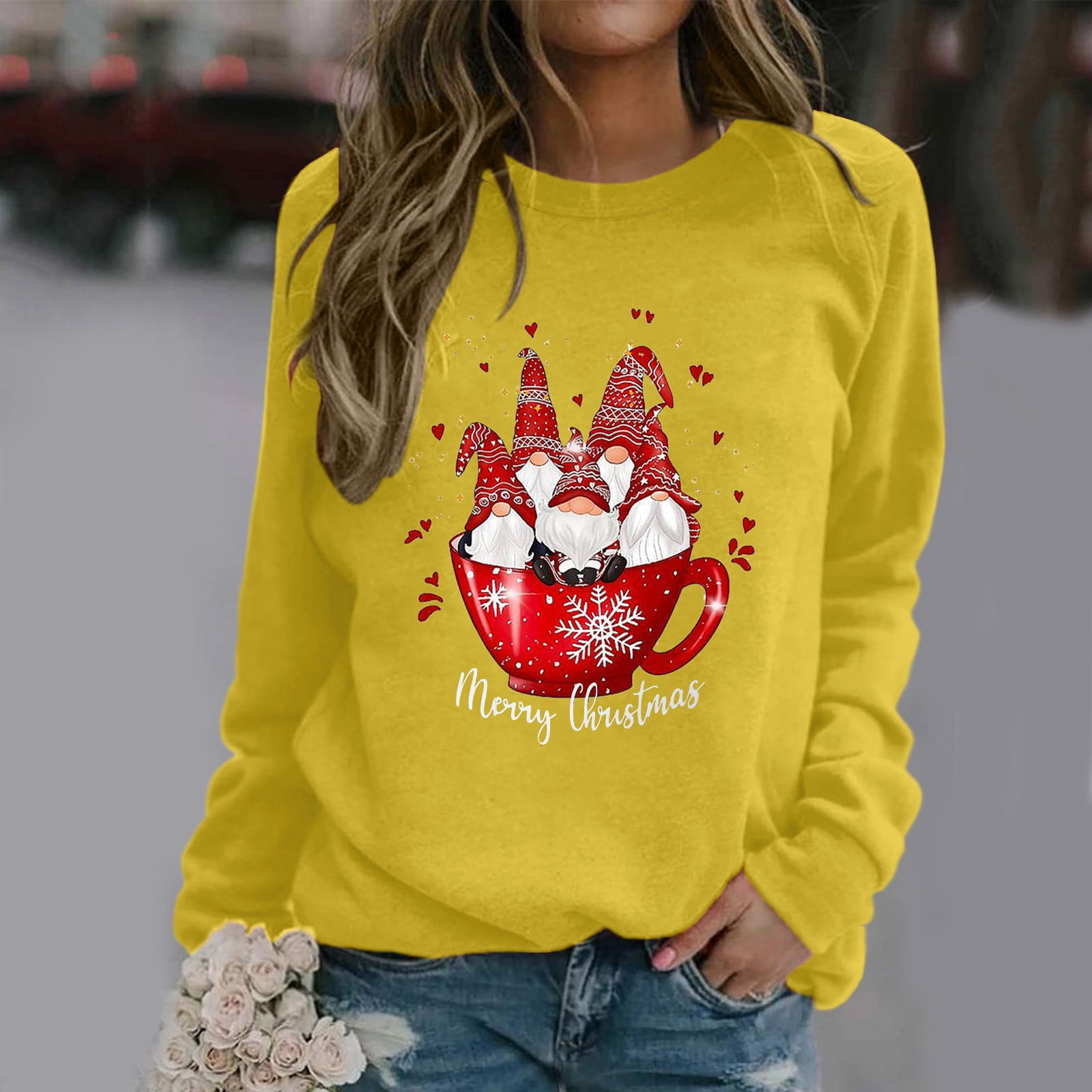 Comfy Christmas Hoodie Women's Fashion Merry Christmas Print Long
