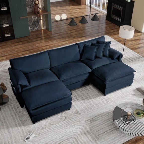 Comfy Cloud Couches | 3-Seater Modular Sofa with Storage, Blue