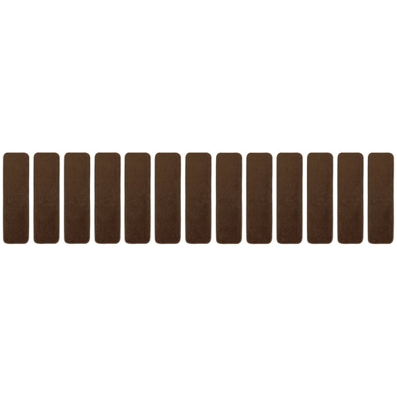 Comfy Collection Stair Tread Treads Indoor Skid Slip Resistant Carpet Stair Tread Treads Machine Washable 8 ½ Inch x 30 Inch (Set of 13, Brown)