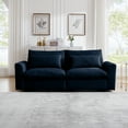 thumbnail image 1 of Comfy Corduroy Couches for Living Room,2 Seater Modern Sofa with Armrests,Fabric Small Couches for Apartment Living Room,Blue, 1 of 7