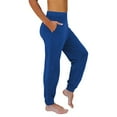 thumbnail image 1 of Comfy Cotton Elastic Waist Sweatpants Sports Gym Joggers Pants with Pockets Womens Activewear Casual Loungewear (2XL, Blue), 1 of 7
