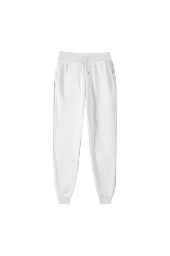 Comfy Cotton Fleece Sweatpants Drawstring Warm Elastic Waist Sports Gym Joggers Pants with Pockets Activewear (M, White)