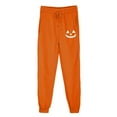 thumbnail image 1 of Comfy Cotton Sweatpants Fleece Lined Halloween Casual Joggers Pants with Pockets Womens Midweight Sports Wear (XL, Orange 02), 1 of 6