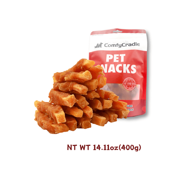 Comfy Cradle Chicken and Sweet Potato Dog Treats, Natural Low-Temp Dried Chewy Fries, Grain-Free High Protein Snacks for All Breeds,  400g