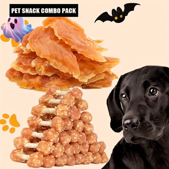 Comfy Cradle Dog Treat Variety Pack - 100g Dried Chicken Breast & 200g Chicken Popcorn Sticks, 100% Real Meat Grain-Free Rewards, High Protein Healthy Pet Snacks (10.6 oz Total)