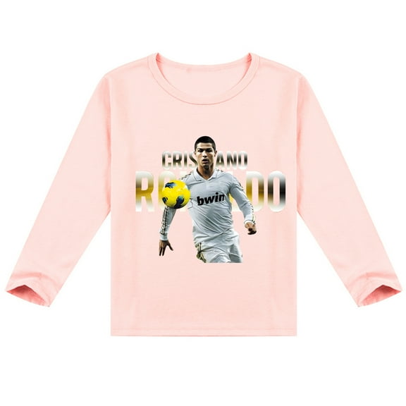 Comfy Cristiano Ronaldo Long Sleeve T-shirt for Boys Girls, Cotton Print for Seasonal Style