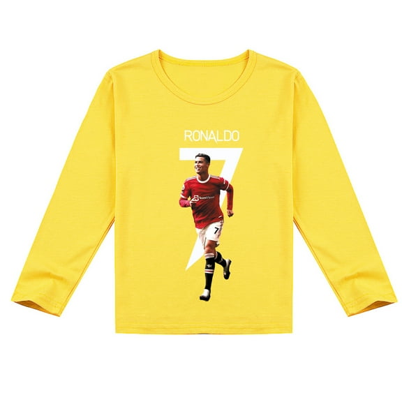Comfy Cristiano Ronaldo Long Sleeve T-shirt for Boys and Girls, Printed for Seasonal Fashion