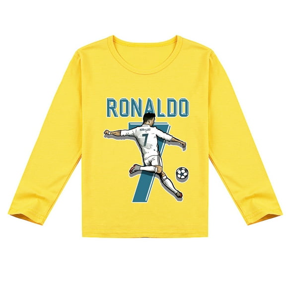 Comfy Cristiano Ronaldo Long Sleeve T-shirt for Children, Ideal for Spring and Autumn Outings