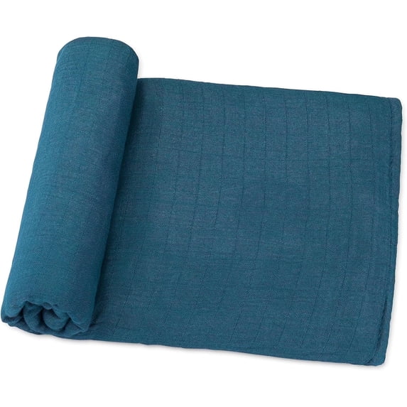 Comfy Cubs 1 Pack Muslin Swaddle Blankets - Receiving Blanket, Wrap for Boys and Girls (Neptune)