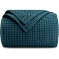 thumbnail image 1 of Comfy Cubs 100% Cotton Waffle Weave Blanket - Soft Lightweight Blankets (Neptune, 90" X 66"), 1 of 7