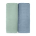 thumbnail image 1 of Comfy Cubs 2 Pack Muslin Swaddle Blankets - Receiving Blanket, Wrap for Boys & Girls (Pacific Blue and Fern), 1 of 5