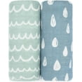 thumbnail image 1 of Comfy Cubs 2 Pack Muslin Swaddle Blankets - Receiving Blanket, Wrap for Boys & Girls (Rain and Doodle), 1 of 5