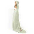 thumbnail image 1 of Comfy Cubs Adult Hooded Towel Large, 58" x 58" - Muslin Cotton Wearable Blanket, Sage, 1 of 8
