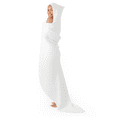 thumbnail image 1 of Comfy Cubs Adult Hooded Towel Large, 58" x 58" - Muslin Cotton Wearable Blanket, White, 1 of 8