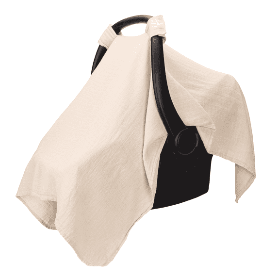 Comfy Cubs Baby Car Seat Cover - Soft, Breathable & Lightweight Large Car Seat Canopy, Sand